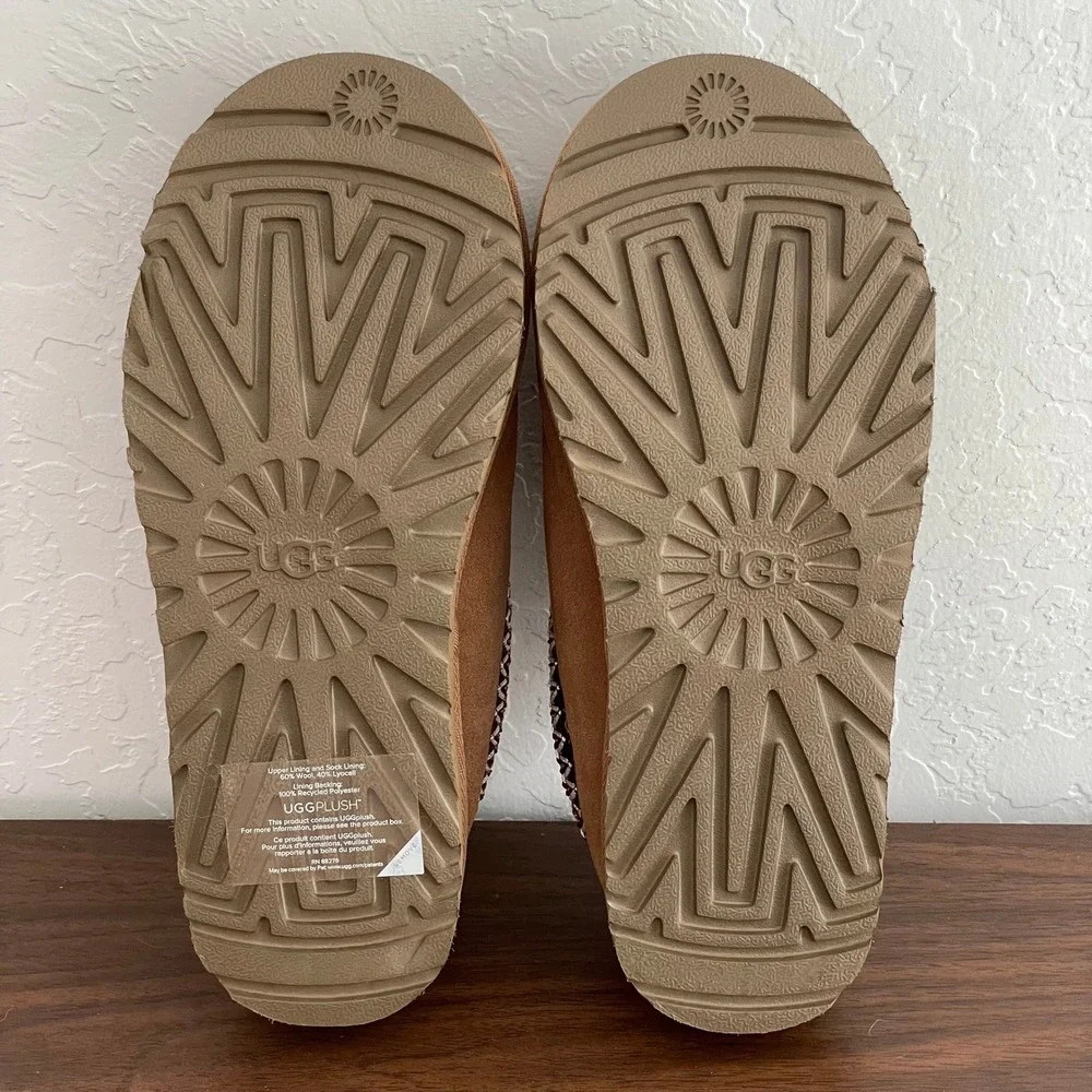 UGG Tasman Slippers Womens 8 Chestnut Sheepskin Slip-On Cozy Comfy Like New - Picture 8 of 10